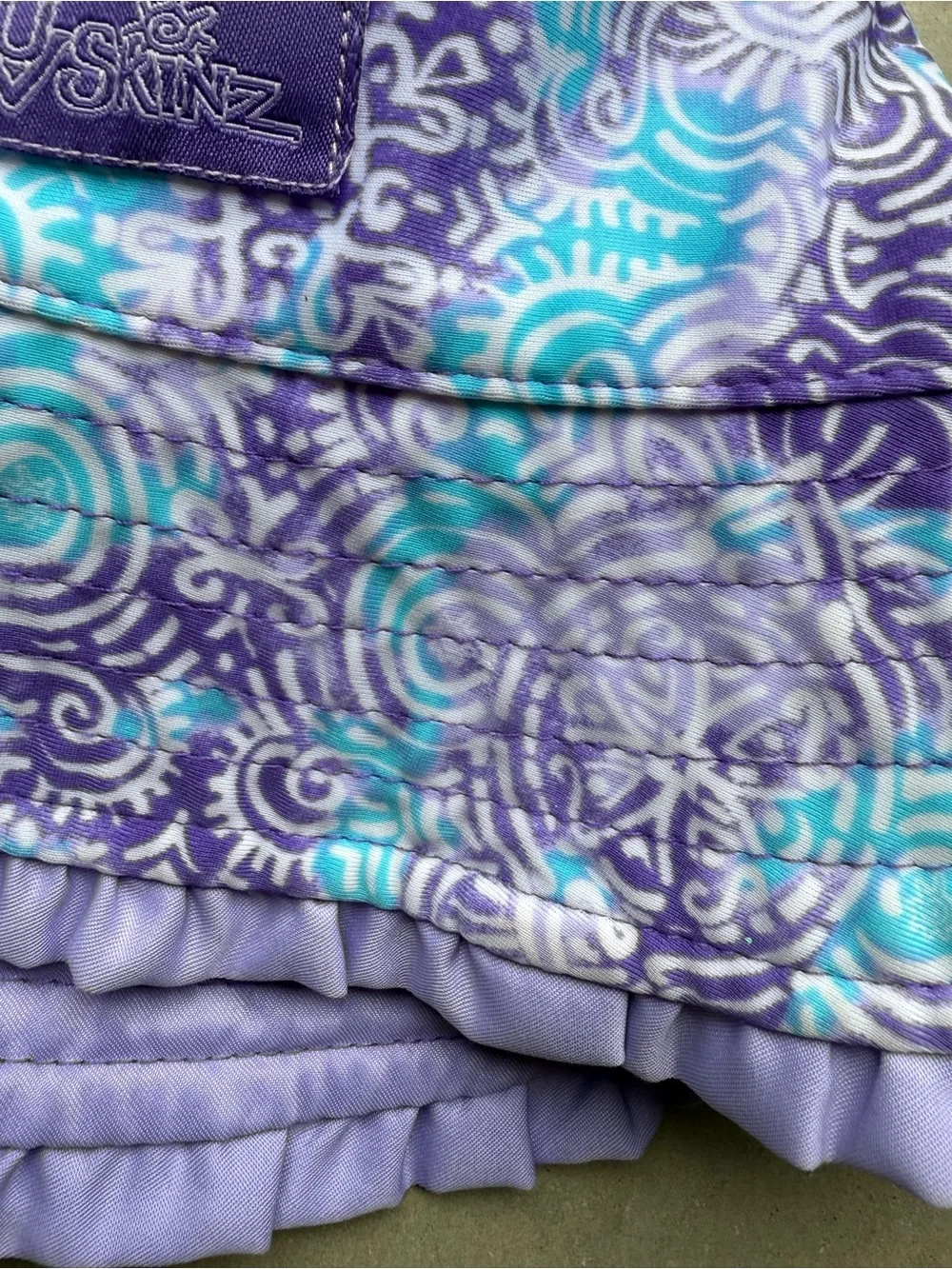 Skin Purple & Teal Swirl Bucket Hat girls reversible